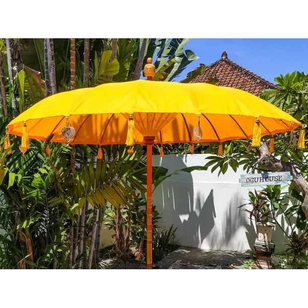 Parasol balinais toile polyester jaune