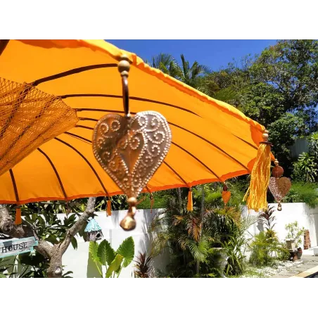 Parasol balinais toile polyester jaune