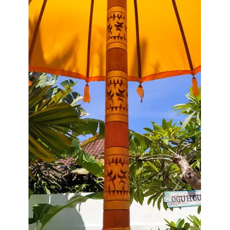 Parasol balinais toile polyester jaune
