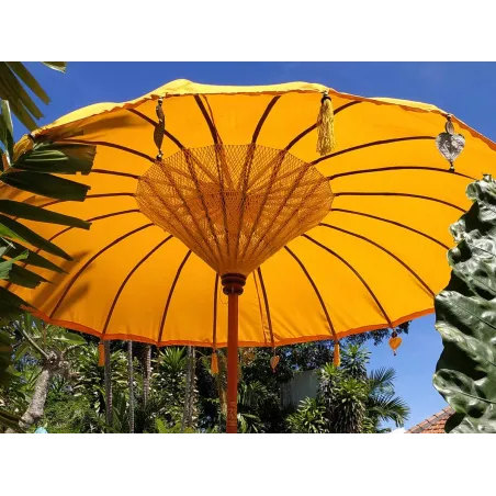 Parasol balinais toile polyester jaune