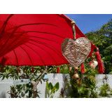 Parasol balinais toile polyester rouge - Bibop et Lula