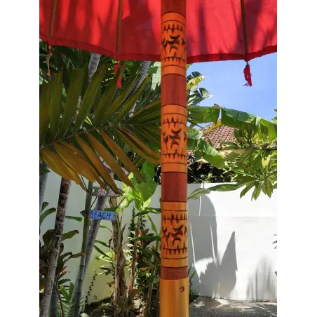 Parasol balinais toile polyester rouge