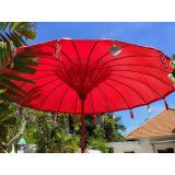 Parasol balinais toile polyester rouge