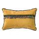 Petit coussin rectangle déhoussable velours jaune moutarde et franges - Bibop et Lula