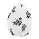 Lampion tissu boule japonaise ruche blanc et fleurs noires brodées - Bibop et Lula