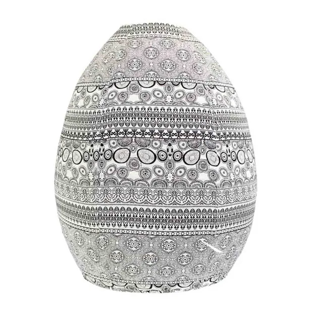 Lampion tissu boule japonaise ruche noir et blanc