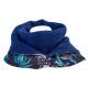 Echarpe polaire femme coton bleu nuit jungle et feuilles - Bibop et Lula