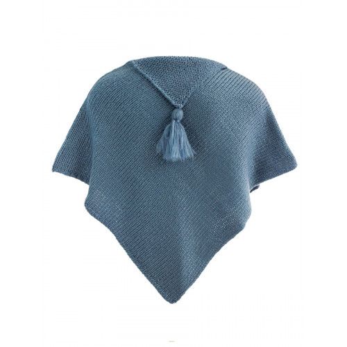 Poncho laine bébé bleu gris - Bibop et Lula