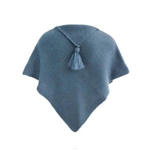 Poncho laine bébé Bleu glacier - Bibop et Lula