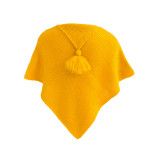 Poncho laine bébé jaune moutarde