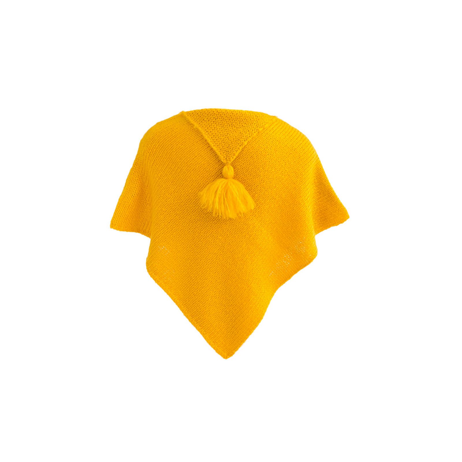 Poncho laine bébé jaune moutarde
