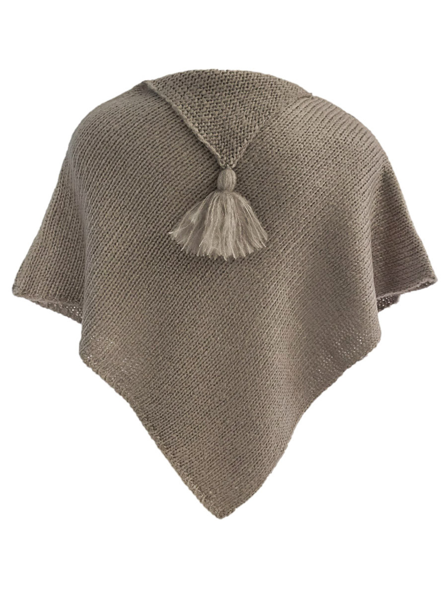 Poncho Laine Bebe Taupe Poncho Laine Bebe Taupe