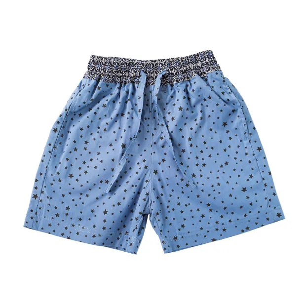 Short de bain coton enfant 2-8 ans bleu et gris