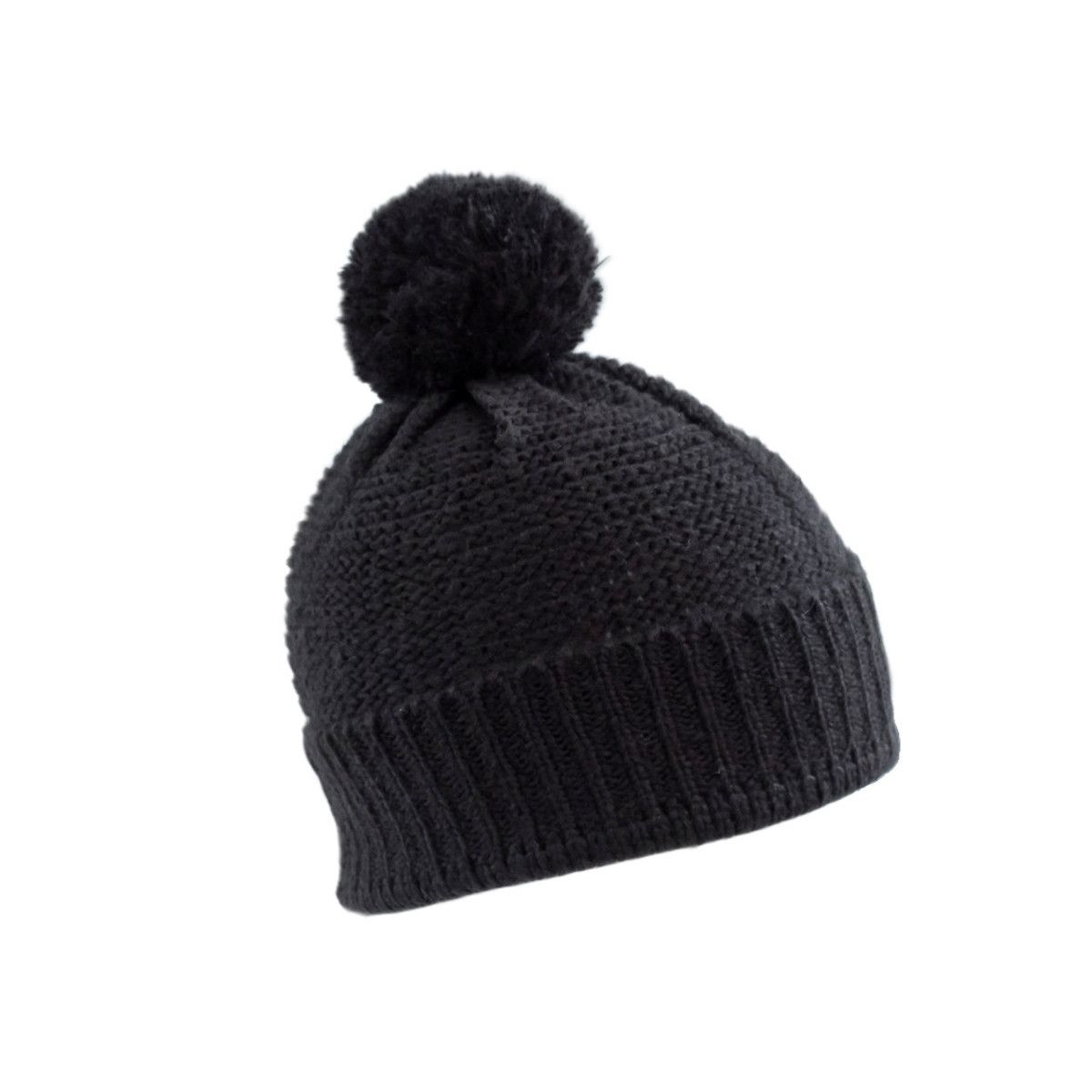 2 Pièces Bonnet Femme Hiver avec Pompon, Noir Blanc Chaud Bonnet