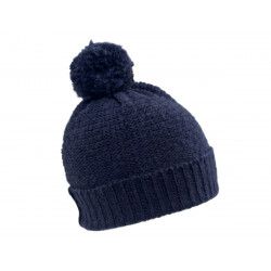 Bonnet laine pompon bleu marine - Bibop et Lula