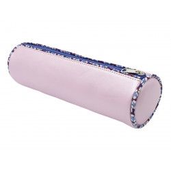 trousse ronde école enfant rose poudré brillant et fleurs - Bibop et Lula