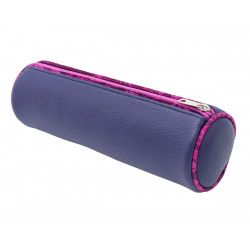 trousse ronde école enfant violet foncé et rose - Bibop et Lula