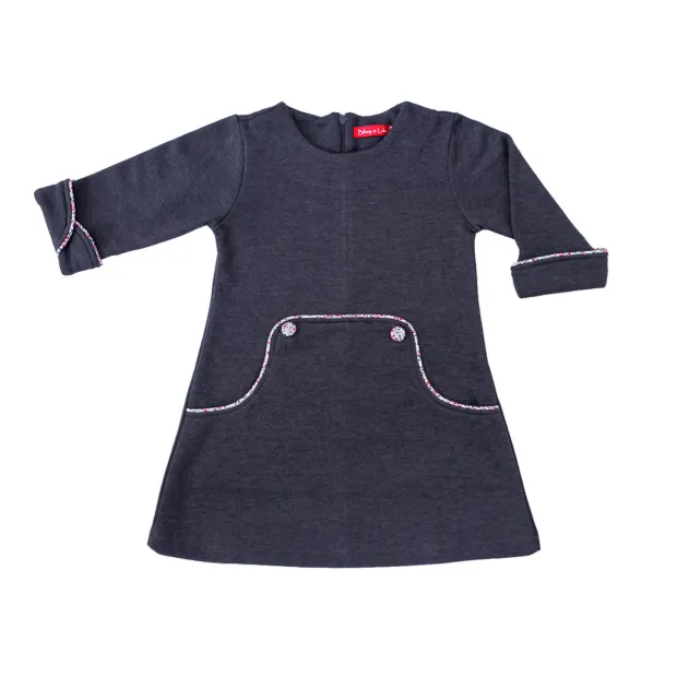 Robe hiver rétro enfant bleu ardoise
