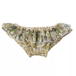 Culotte de bain fille 2-4 ans petites fleurs vert olive et fleurs - Bibop et Lula