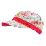 Casquette en coton réversible pour enfant 1-8 ans fleurs coquelicot et rouge à pois - Bibop et Lula