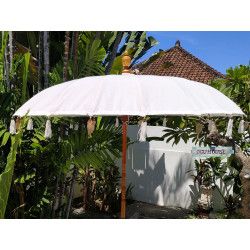 Parasol balinais écru coton diamètre 190cm.