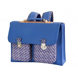 Cartable école primaire enfant bleu avec motifs - Bibop et Lula