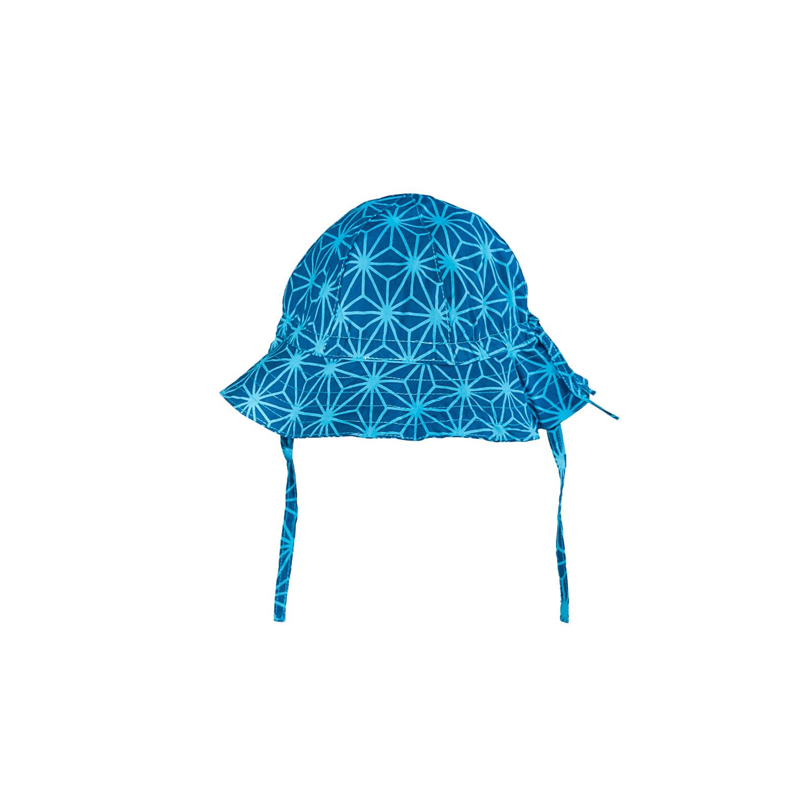 Chapeau de soleil bébé coton réglable bleu asanoha - Bibop et Lula