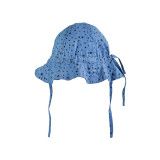 Chapeau de soleil bébé coton réglable bleu étoilé