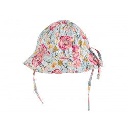 Chapeau De Soleil Bebe Coton Reglable Coquelicots Sur Bleu Clair Chapeau De Soleil Bebe Coton Reglable Coquelicots Sur Bleu Clair