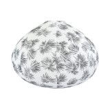 Lampion tissu boule japonaise goutte blanc et feuilles palmier noir - Bibop et Lula