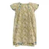 Robe manches courtes coton fille fleur fond moutarde - Bibop et Lula