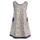 Robe sans manches coton fille 2-10 ans fleurs sur fond marine - Bibop et Lula
