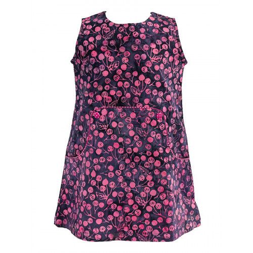 Robe manches courtes coton fille 2-10 ans cerises sur fond violet - Bibop et Lula