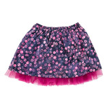 Jupe réversible tulle coton cerises sur fond violet - Bibop et Lula