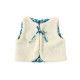Gilet réversible bébé 0-3 ans fausse fourrure blanche motif api - Bibop et Lula