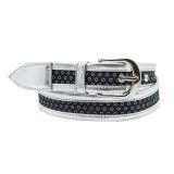 Ceinture en simili argenté et coton noir - Bibop et Lula