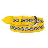 Ceinture en simili jaune et coton marine - Bibop et Lula