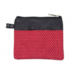 Petit porte-monnaie deux compartiments paillettes noir - Bibop et Lula