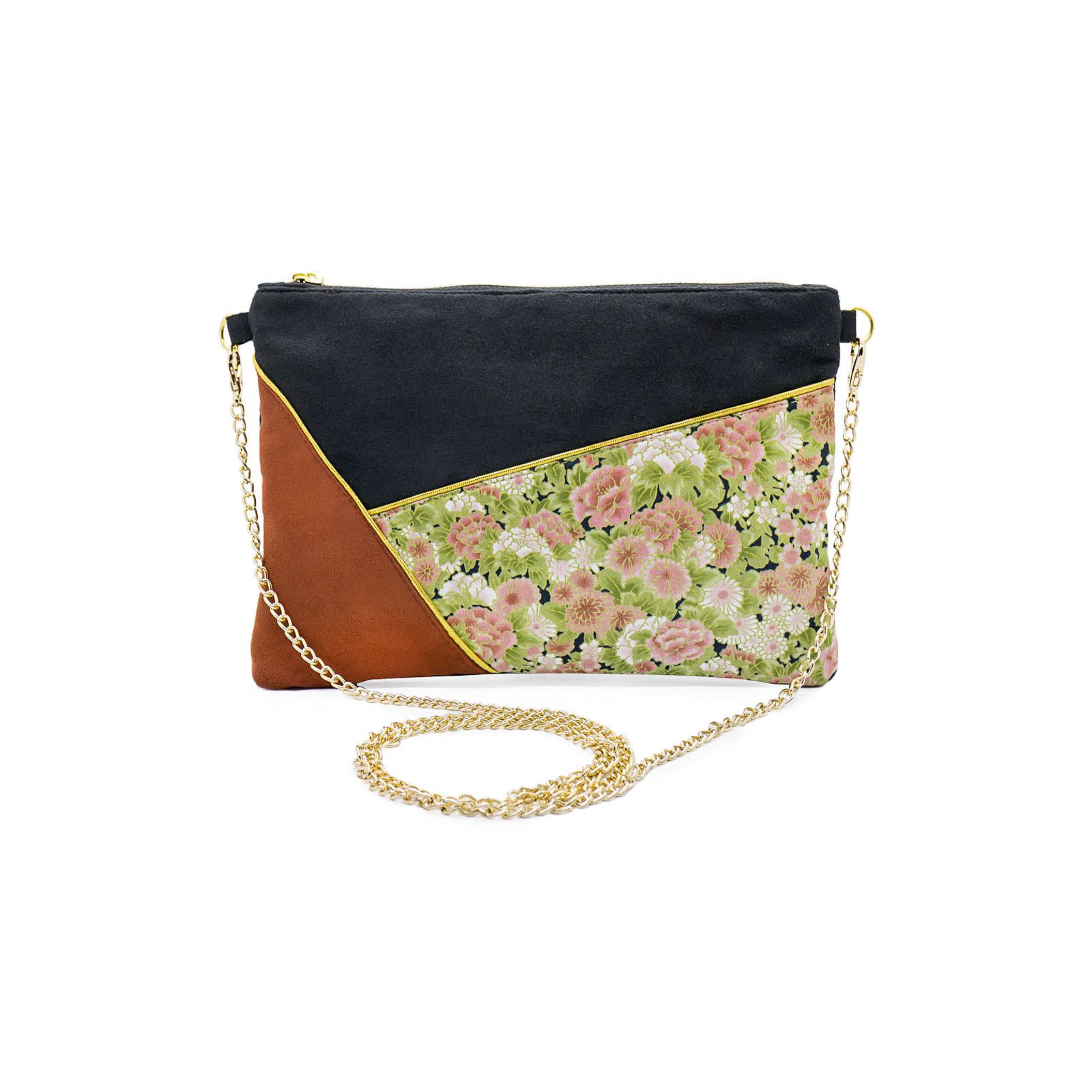 Pochette chaînette fleurie