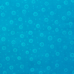 Tissu coton turquoise, et bulles plus claires - Bibop et Lula