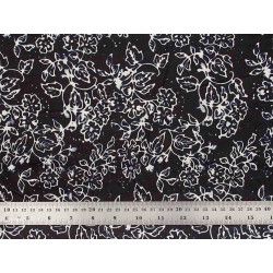 Tissu patchwork noir et blanc motif capucines - Bibop et Lula