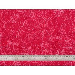 Tissu patchwork motifs roses sur fond framboise - Bibop et Lula