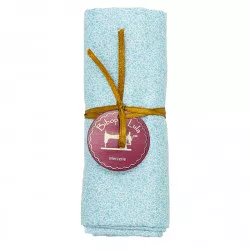 Coupon tissu mini leaves ciel - Bibop et Lula