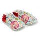 Chaussons bébé souples 0-24 mois bleu clair et rouge avec coquelicot - Bibop et Lula
