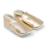 Chaussons bébé souples 0-24 mois brillant or rose - Bibop et Lula