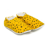 Chaussons bébé souples 0-24 mois jaune et étoiles noires - Bibop et Lula