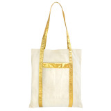 Tote bag sac coton écru et or - Bibop et Lula