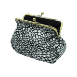 Grand porte-monnaie pochette noir et gris - Bibop et Lula