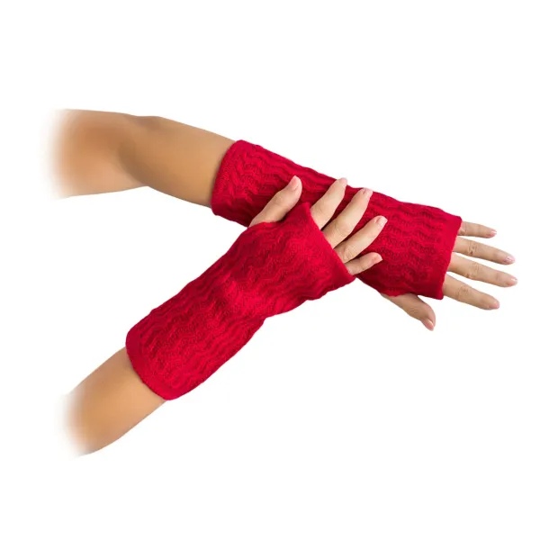 Mitaines laine rouge cerise