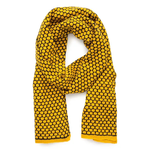 Echarpe laine jaune moutarde